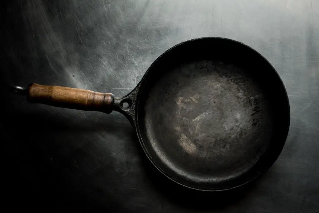 chipped cast iron skillet