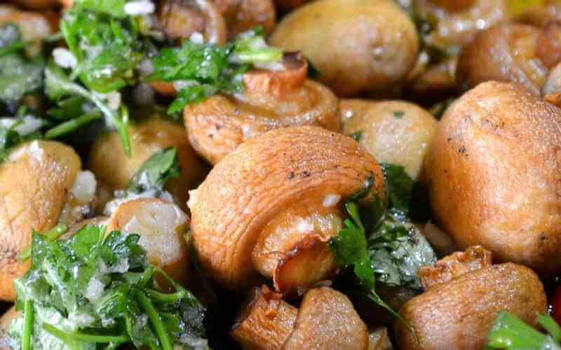 roasted mushrooms and thyme
