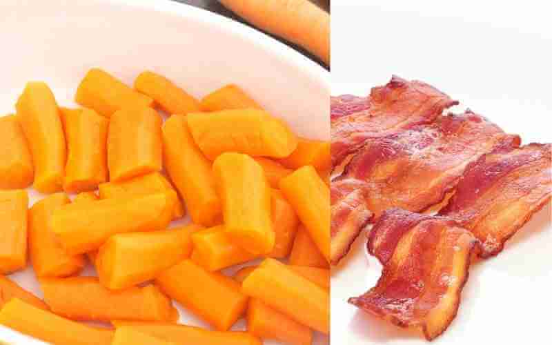 steamed carrots with bacon